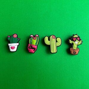 Cactus Crocs Shoe Charms Set of 4 - jibbitz Charms